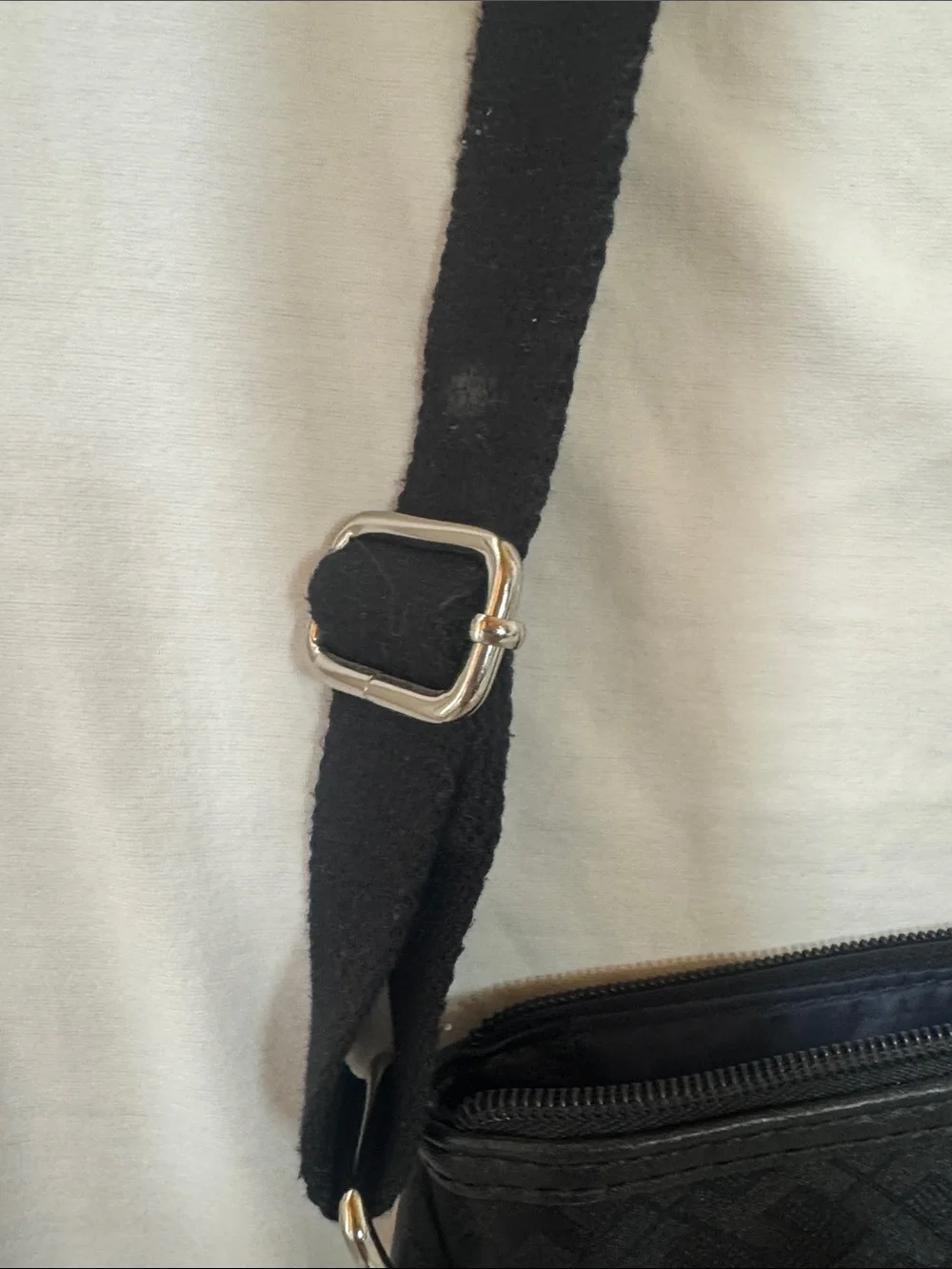 Tommy Hilfiger Black Logo Jacquard Crossbody Bag Turn Lock Adjustable Strap